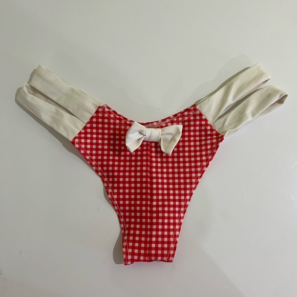 Montce gingham with bow bikini bottoms - Picture 2 of 3
